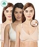 Inner Sense Pack Of 3 Organic Cotton Antimicrobial Soft Nursing Bra - Beige & White