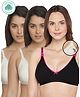 Inner Sense Pack Of 3 Organic Cotton Antimicrobial Soft Nursing Bra - White & Black