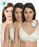 Inner Sense Pack Of 3 Organic Cotton Antimicrobial Soft Nursing Bra - White & Beige