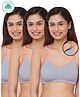 Inner Sense Pack Of 3 Organic Cotton Antimicrobial Solid Colour Nursing Bra - Grey