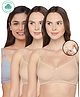 Inner Sense Pack Of 3 Organic Cotton Antimicrobial Solid Colour Nursing Bra - Beige & Grey