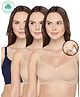 Inner Sense Pack Of 3 Organic Cotton Antimicrobial Solid Colour Nursing Bra - Beige & Black