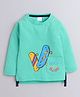Polka Tots Full Sleeves Skater Board Printed Tee - Sea Green