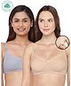 Inner Sense Organic Antimicrobial Soft Feeding Bra Pack Of 2 - Beige Grey