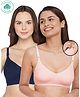 Inner Sense Organic Antimicrobial Soft Feeding Bra Pack Of 2 - Peach Blue