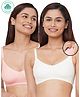 Inner Sense Organic Antimicrobial Soft Feeding Bra Pack Of 2 - White Peach
