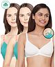 Inner Sense Organic Antimicrobial Soft Nursing Bra Pack Of 3 - White Green