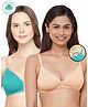 Inner Sense Organic Antimicrobial Soft Nursing Bra Pack Of 2 - Beige Green