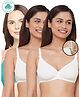 Inner Sense Organic Antimicrobial Soft Nursing Bra Pack Of 3 - White Green