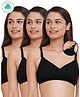 Inner Sense Organic Antimicrobial Padded Nonwired Feeding Bra Pack Of 3 - Black