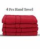 Sassoon Melrose 380 GSM Cotton Hand Towel Set Of 4 - Rose Red