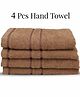 Sassoon Melrose 380 GSM Cotton Hand Towel Set Of 4 - Brown