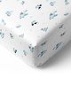 The White Cradle Cot Organic Cotton Sheet - Blue Grey