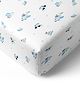 The White Cradle Pure Organic Cotton Fitted Cot Sheet Koala Print - Blue 