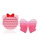 YAMAMA Pop Bubble Stress Relieving Silicone Kitty and Bow Pop It Fidget Toy - Pink