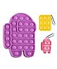 YAMAMA Pop Bubble Stress Relieving Silicone Robot with Key Chain Pop It Fidget Toy Pack of 3 - Multicolor