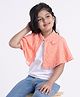 Babyhug Half Sleeves Party Wear Shrug - Peach