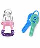 Enorme Baby Silicone Feeding Fruit Food Nibbler with Teether Keys - Pink