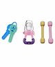 Enorme Baby Silicone Feeding Fruit Food Nibbler with Plastic Teether Keys and Sticks - Pink