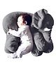 MummaSmile Elephant Shaped Soft toy cum Baby Pillow - Grey