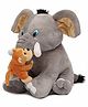 MummaSmile Elephant with Monkey Stuffed Soft Toy Grey - Height 30 cm