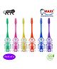 MAXI Zoom Car Junior Toothbrush Pack of 6 - Multicolour