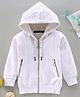 Touch Me Full Sleeves Hooded Sweat Jacket - White