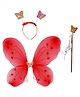 MOMISY Butterfly Wings Costume Set For Baby Girl - Red