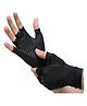 MOMISY Arthritis Copper Infused Finger Less Compression Medium Gloves - Black