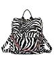MOMISY Zebra Design Waterproof Leather Backpack cum Handbag - White