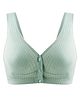 MOMISY Cotton Spandex Front Open Wireless Nursing Bra - Green