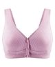 MOMISY Cotton Spandex Front Open Wireless Nursing Bra - Purple