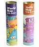 Cocomoco Kids World & India Map Set of 2 - Multicolor