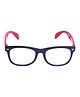 Spiky Silica Gel Clear Lens Square Zero Power Glasses With Blue Light Tester - Blue & Pink 