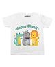 KNITROOT Half Sleeves Happy Diwali Printed Tee - White