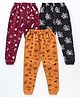 Urban Basic Full Length Fleece & Thermal Bottoms Multi Print Pack of 3 - Navy Blue Maroon Mustard