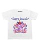 KNITROOT Half Sleeves Happy Diwali Print Tee - White