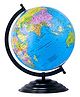 Fiddlerz Educational World Globe for Kids and Adults 360° Rotating Desktop Globe with Metal Stand Detailed Geographic Features Perfect for Learning and Home Décor - Black