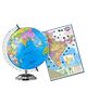 Fiddlerz Educational Globe with India Political Map for Kids 2-in-1 Learning Set Rotating World Globe and Colorful Map Ideal for Home or Classroom