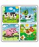 Mini Leaves 36 Pieces 4 in 1 Farm Animal Jigsaw Puzzles for 3+ Kids