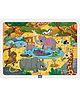 Mini Leaves 35 Pieces Wooden Wild Animals Puzzle with Wooden Tray for 3+ Kids