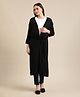 Bella Mama 3/4th Sleeves Solid Straight Cut Shrug - Black