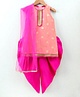 Saka Designs Sleeveless Kurta & Patiala Salwar with Dupatta Glitter Dot Print - Peach