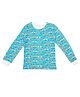 D'chica Full Sleeves Rainbow Print Thermal Tee - Blue