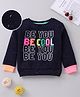 Vitamins Full Sleeves Glow in Dark Sweatshirt Sequins Text Print - Navy