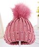 Flaunt Chic Embellished Cap - Dark Pink