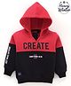 Ruff Full Sleeves Hooded Slim Fit Sweatshirt Text Print - Red