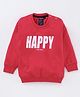 Ruff Full Sleeves Slim Fit Sweatshirt Happy Print - Red