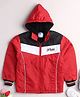TOONYPORT Full Sleeves Color Blocked Hooded Jacket - Red