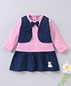 Wonderchild Bow Detailed Full Sleeves Dress - Pink & Blue